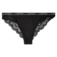 Load image into Gallery viewer, Black Cotton Lace Hiphugger Briefs
