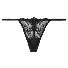 Load image into Gallery viewer, Black Lace Strappy Thong
