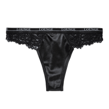 Load image into Gallery viewer, Black Silk Balcony Thong
